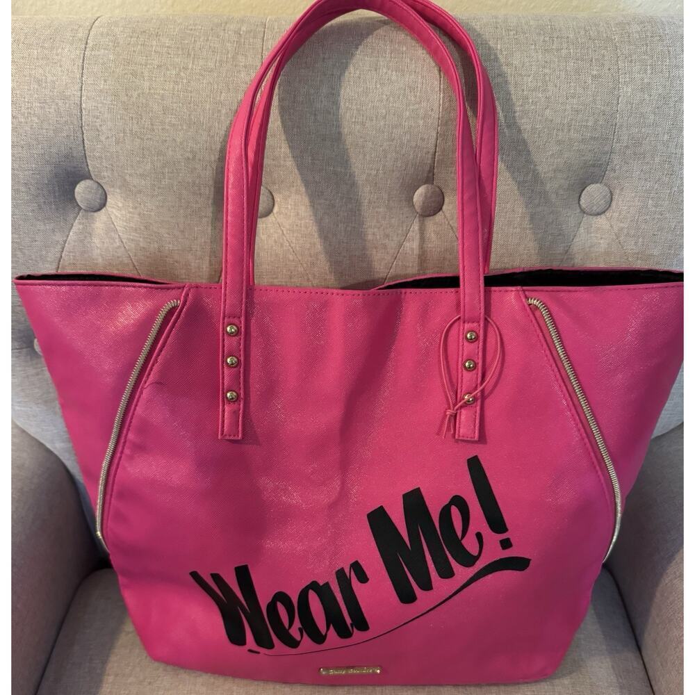 Juicy Couture Hot Pink Graphic Travel Tote Bag “Wear Me!”